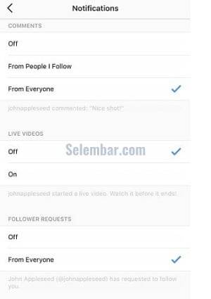 Ubah notifikasi menjadi off Ubah notifikasi menjadi off