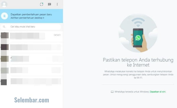 tampilan setelah login ke whatsapp web tampilan setelah login ke whatsapp web