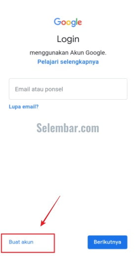 tekan tombol buat akun