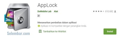 Mengunci aplikasi di android dengan aplikasi tambahan