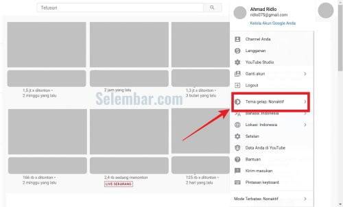 Cara Mengaktifkan Dark Mode Youtube Di PC