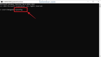 Tuliskan Ipconfig di Command Prompt Tuliskan Ipconfig di Command Prompt
