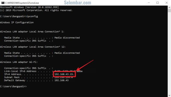 Cara Melihat IP Address Melalui Command Prompt Cara Melihat IP Address Melalui Command Prompt
