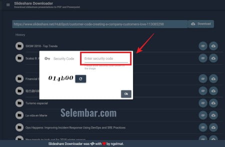 Isi kode keamanan yang ada Isi kode keamanan yang ada