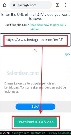Masukkan link video IGTV kemudian kemudian klik download Masukkan link video IGTV kemudian kemudian klik download