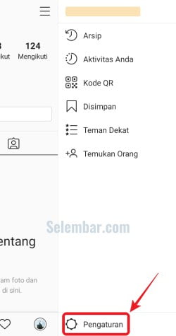 buka pengaturan profil Instagram