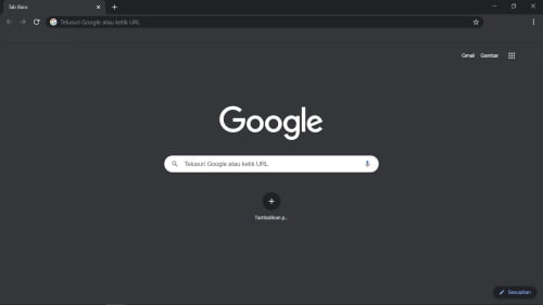 Tampilan google chrome di Pc setelah mengaktifkan dark mode Tampilan google chrome di Pc setelah mengaktifkan dark mode