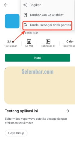 Pilih saja "Tandai sebagai Tidak Pantas" Pilih saja "Tandai sebagai Tidak Pantas"
