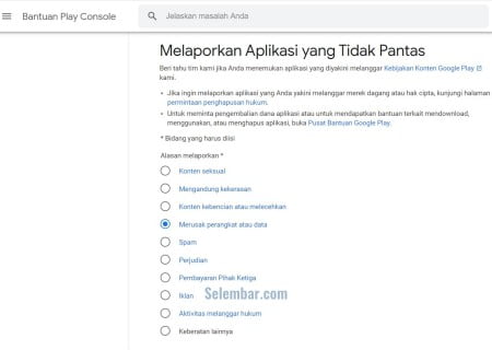 Melaporkan Aplikasi Android Melalui Bantuan Google Play Melaporkan Aplikasi Android Melalui Bantuan Google Play