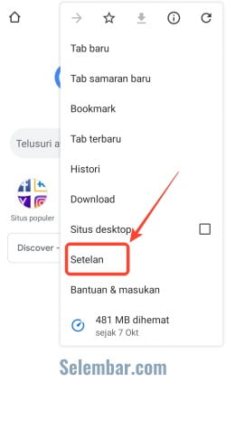 Masuk ke menu Setting (Setelan) Masuk ke menu Setting (Setelan)