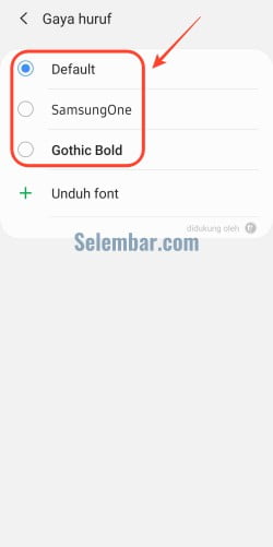 Mengganti font hp samsung di Pengaturan Mengganti font hp samsung di Pengaturan