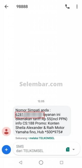 sms dari 9888 yang berisi informasi nomor telkomsel-mu sms dari 9888 yang berisi informasi nomor telkomsel-mu