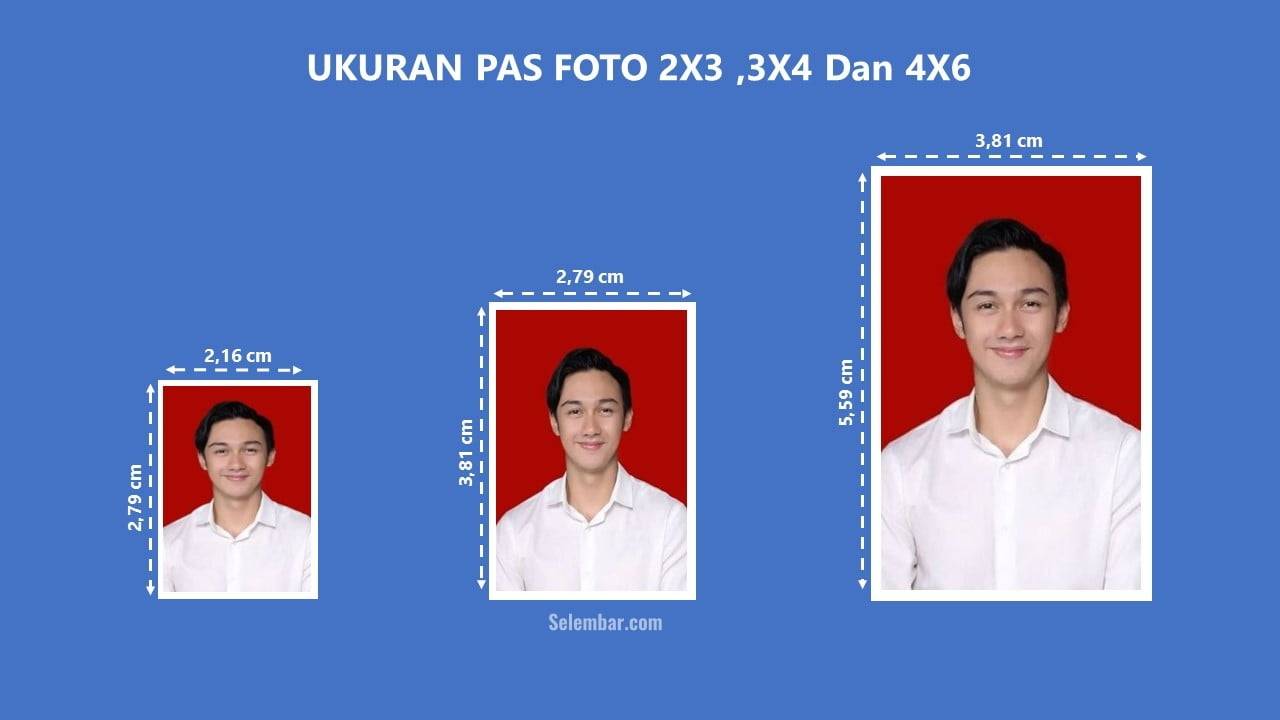 Perbandingan Ukuran foto 2x3 3x4 dan 4x6 dalam satuan cm