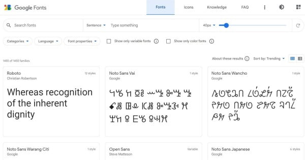 2. Google Fonts 2. Google Fonts