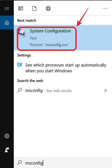 Buka aplikasi system configuration