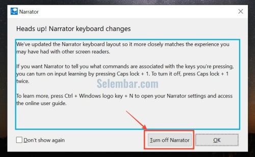 Cara Mematikan Narator di Windows 10 dengan Keyboard