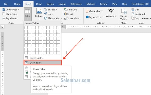 Cara membuat tabel dengan Insert Draw Table Cara membuat tabel dengan Insert Draw Table