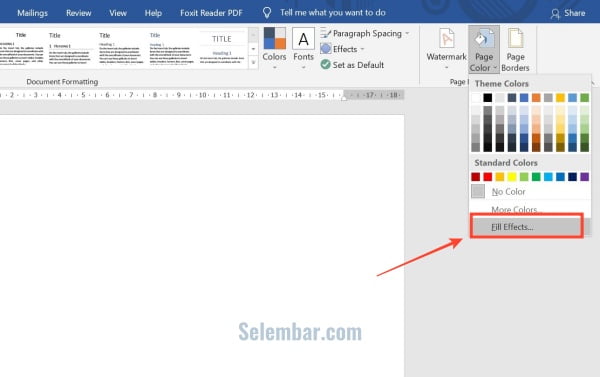Pilih Fill Effects